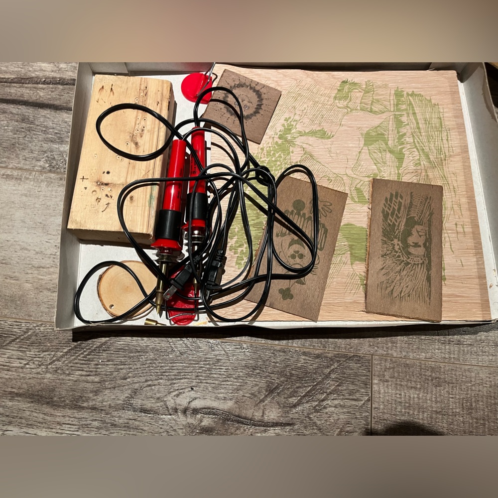 Vintage 1970s 1980s wood burning kit Irwin Toys 2 combined